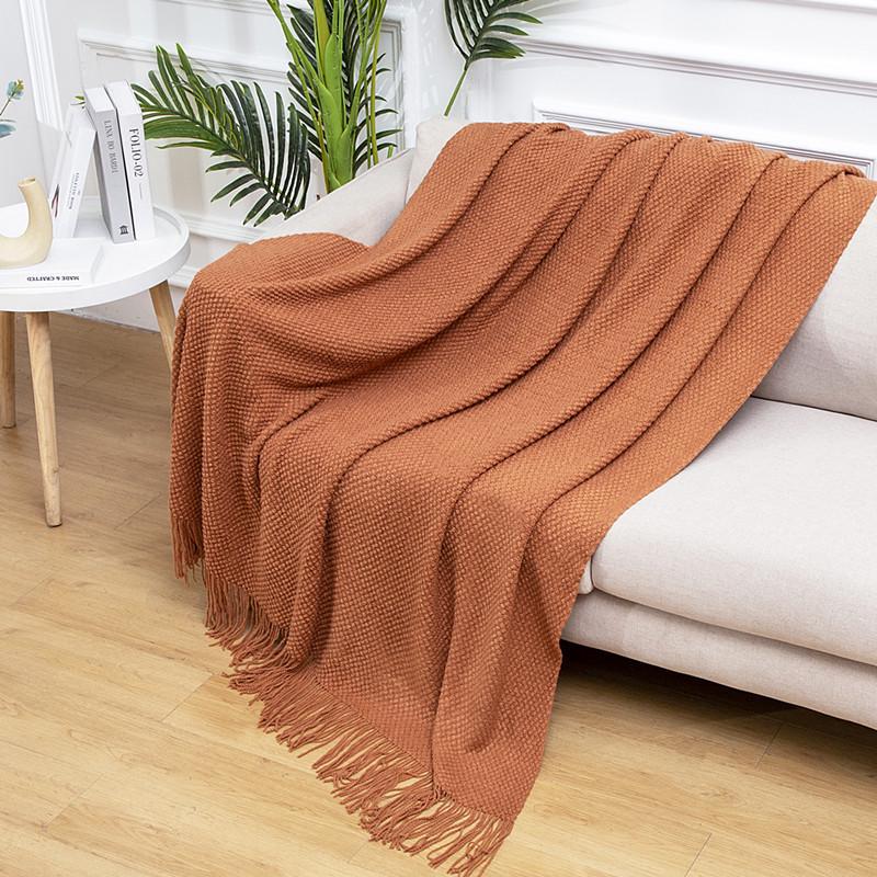 Nordic Tassel Sofa Throw Blanket - Air Conditioning Nap & Hotel Bed Runner, Summer Bed Flag, Bed End Blanket