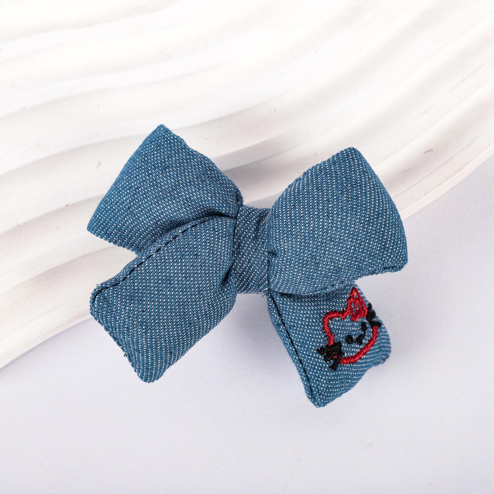 Korean Denim 3D Bow Elastic Hair Tie for Kids - Sweet, Cute Hair Accessory