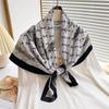 European and American English scarf 91 twill printing square scarf versatile high-end travel temperament shawl simulation silk headscarf women