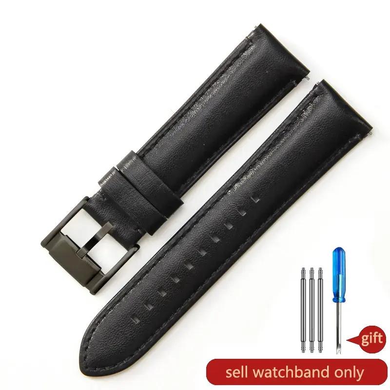 For Fossil Fs4813 Fs4735 Q Smart Series Men's Genuine Cow Leather  Sweatproof Breathable Watchbands with Needle Buckle  22 24mm
