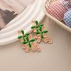 French High-End Flower Earrings, Super Fairy Forest Leaf Cherry Blossom Earrings, Light Luxury Oil Dripping Earrings, Women
