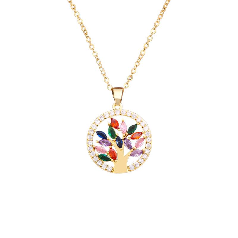 Collana con Catena Clavicolare Albero della Vita in Pietra Colorata per Donna - Gioielli più Venduti