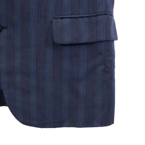 Yves Saint Laurent Striped Pattern Tailored Jacket Blue Men's Used