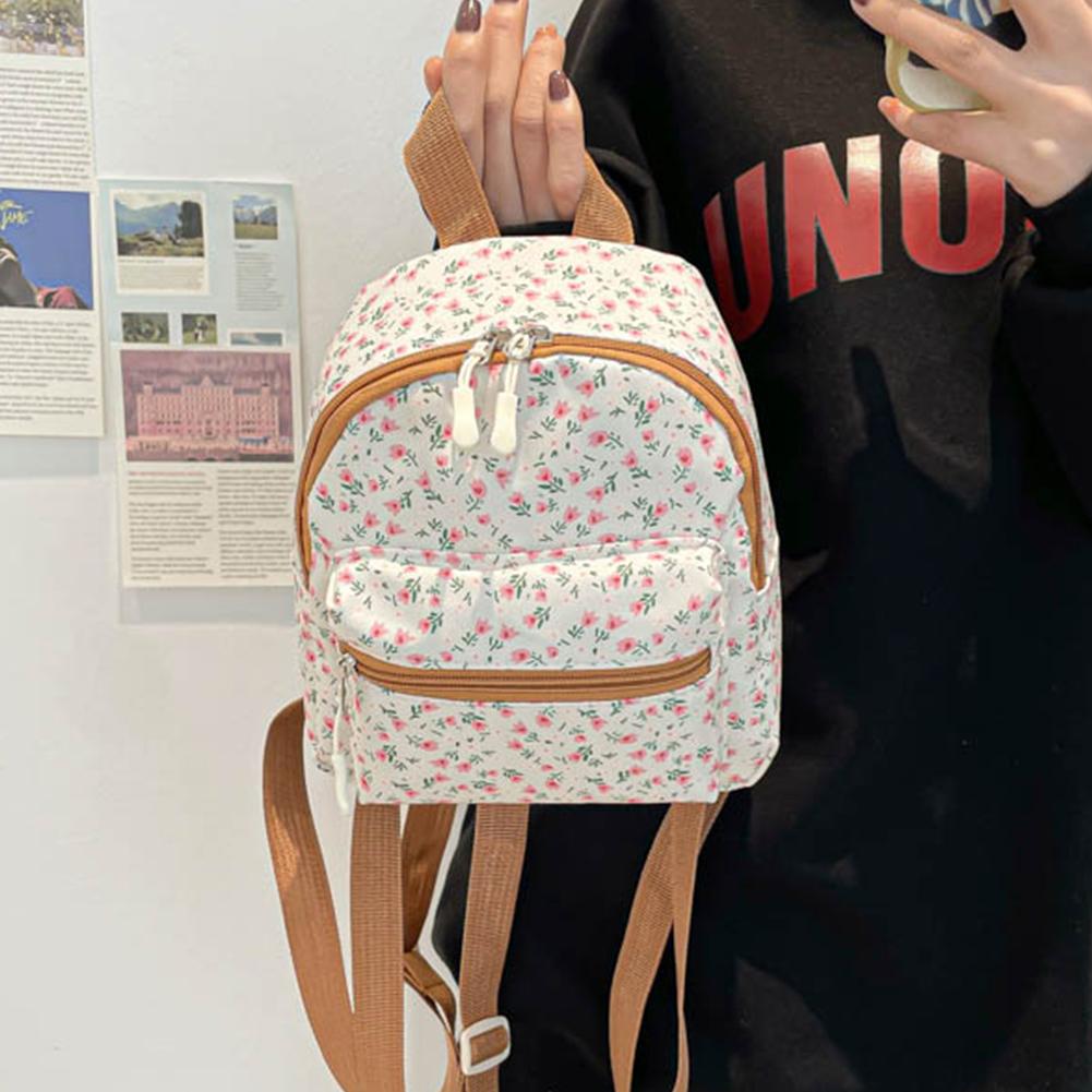 Floral Mini Backpack Cute Casual School Bookbag Travel Backpack for Teens Girls Women Students