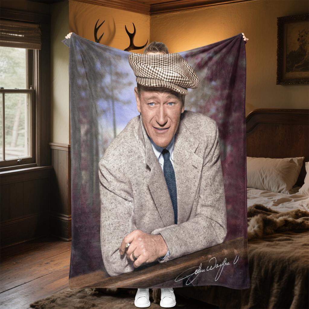 1pc Hollywood movie star John Wayne blanket, al season lightweigh Poster blanket home office outdoor nap multifunc Poster blanketional blanket
