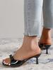 Sweet Sandals for Women Casual Daily Strange High Heels Women Shoes Solid Leather Slip On Butterfly-knot Summer Sandals