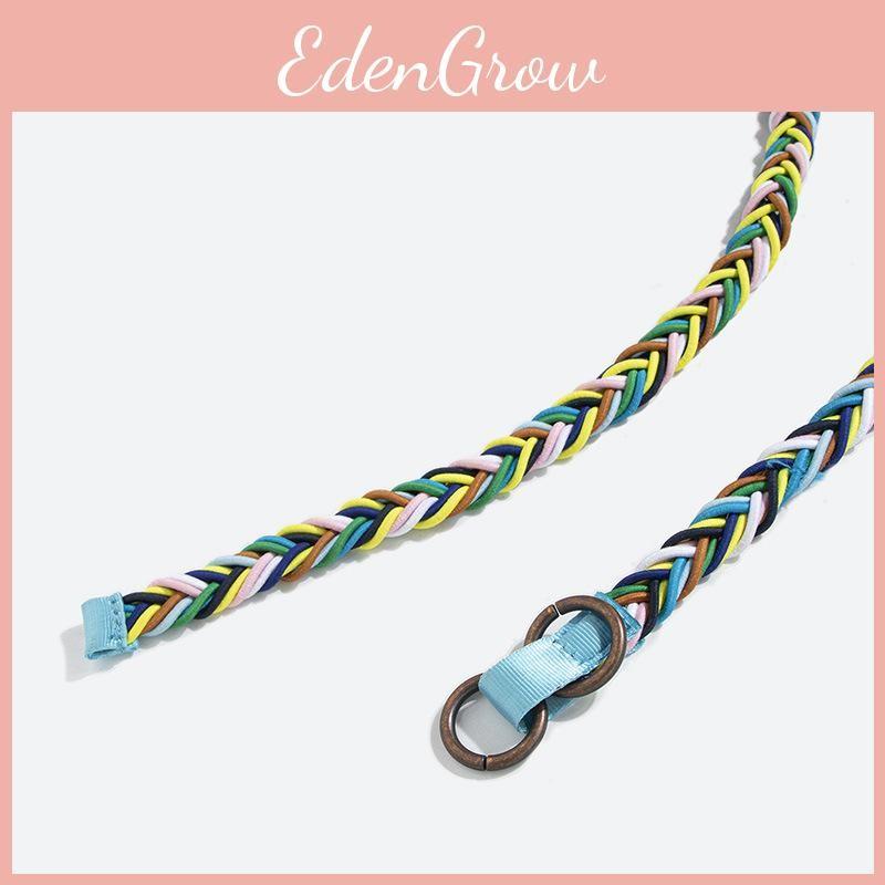 Trendy Woven Boho Waist Belt With Colorful Rope For Womens Accessories