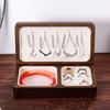 Wooden Jewelry Box for Women Portable Wooden Vintage Organizer Earring Jewelry Box for Kids Daughter Family Friends Ring Earring