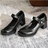 Fashion College Style Chunky Heel Mary Jane Shoes for Women High Quality Patent Leather Design High Heels Autumn Comfortable Women Shoes