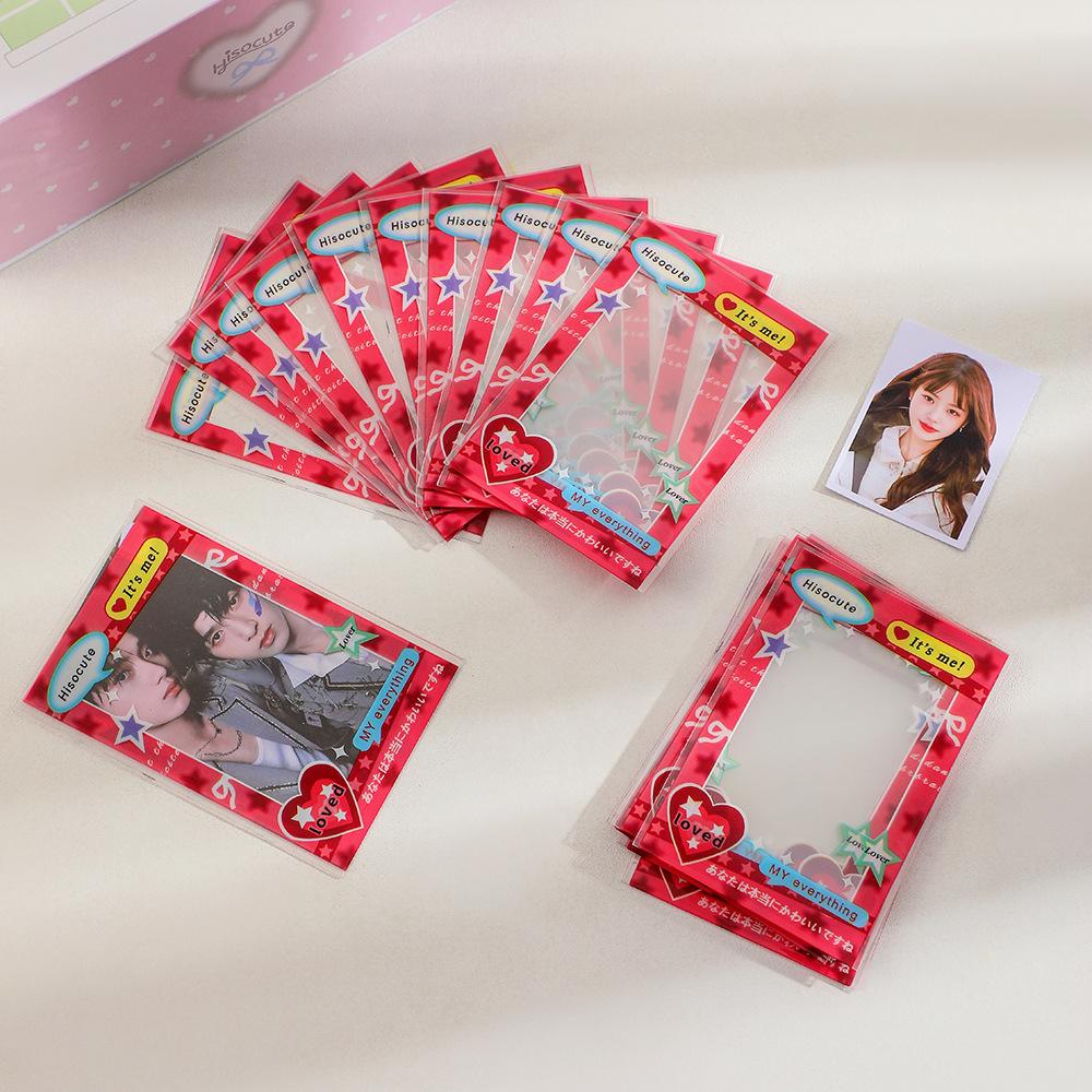 MINKYS 20pcs/pack Pack Kawai 3 Inch Kpop Photocard Frame Photo Decorative PP Sleeves Bag School Stationery