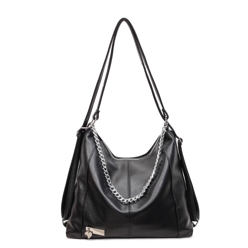 Fashionable Chain Decor Tote Bag Leather Crossbody Bag Multi-functional Backpack Suitable Travel for Daily Shopping Weekend Travel and Other Scenes