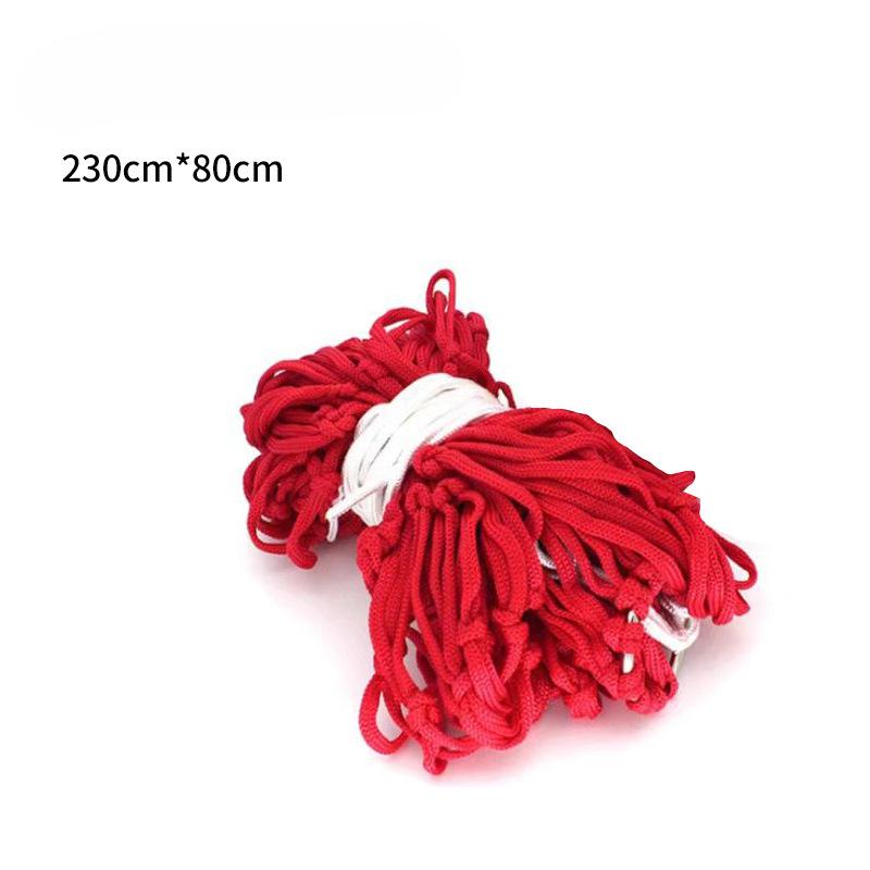 

Гамак для кемпінгу з посиленим мотузковим покриттям, гойдалка з ручної роботи з сітки для кемпінгу на свіжому повітрі, міцне підвісне ліжко червоний