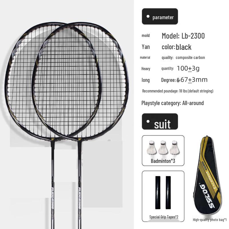 Qingmeng Chinese Ink Bamboo Badminton Racket Set