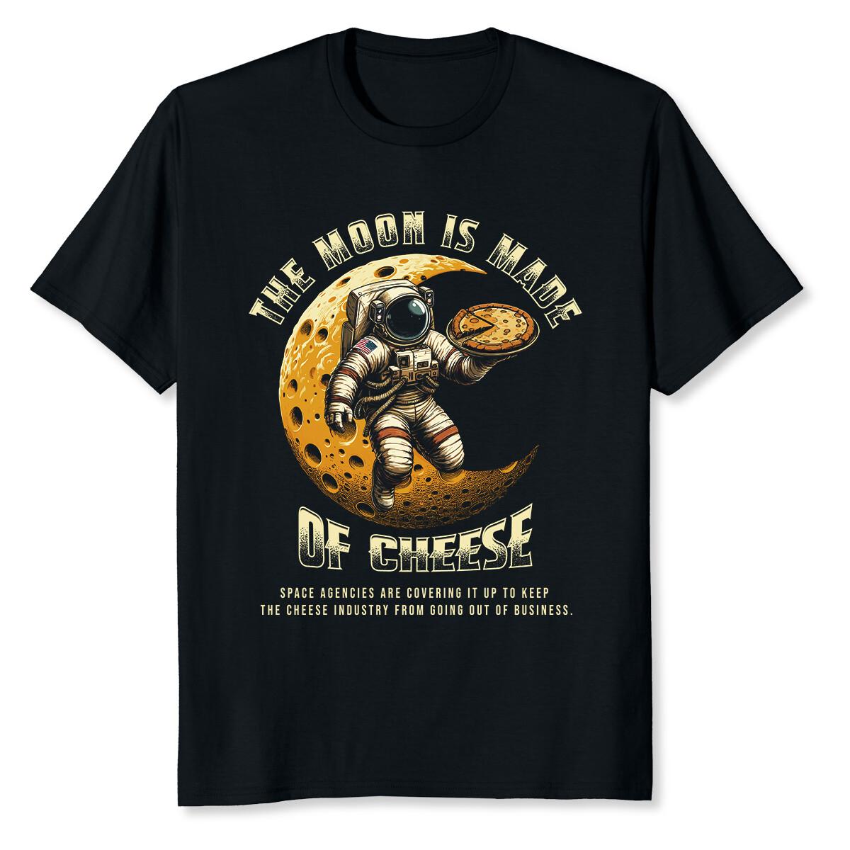 NEW LIMITED The Moon Is Made Of Cheese Funny Conspiracy Theory T-Shirt XXXXL