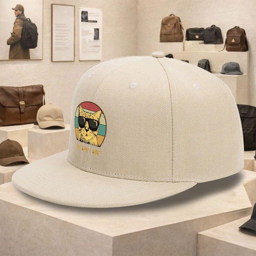 I Do What I Want Cat Sunglasses Baseball Cap Polyester Snapback Street Style Unisex Adult Hip Hop Hat
