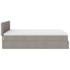 Ottoman Bed with Mattress Taupe 140x190 Cm Fabric