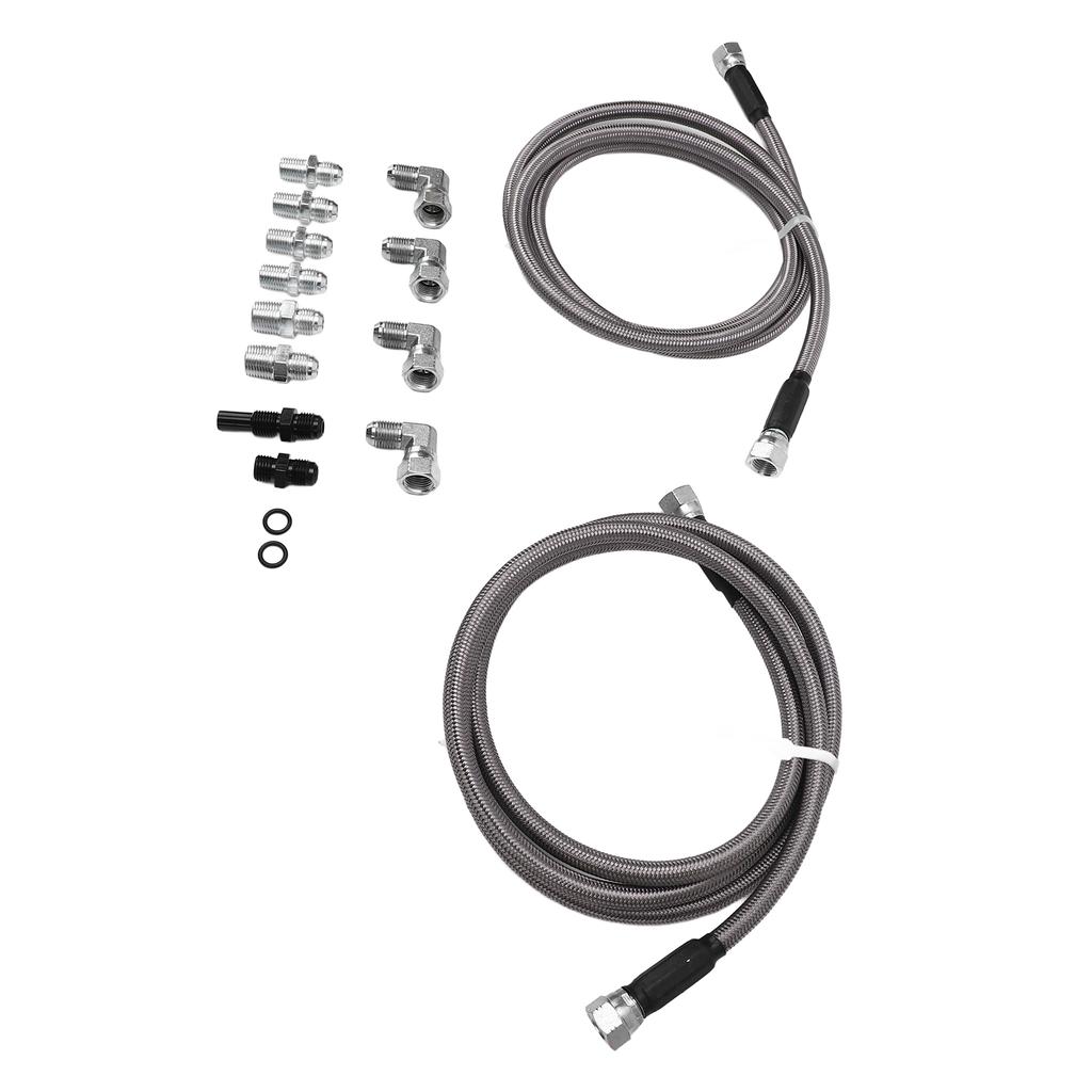 6AN 70 Inch Transmission Fluid Oil Cooler Hose Line Kit Stainless Steel PTFE Woven Replacement for 4L80E TH350 TH400