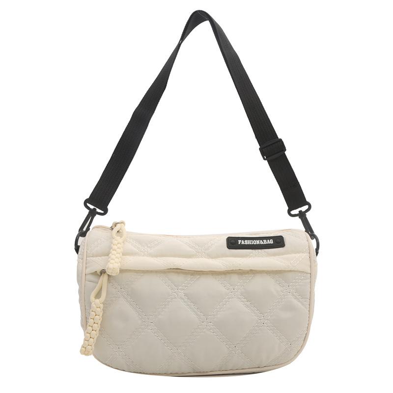 

Жіноча сумка-пельмень великої місткості 2024 нова широка плечова сумка крос-боді модна вишивка нитками одноплечова спортивно-повсякденна сумка жіноча білий