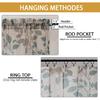 OWENIE Floral Sheer Curta with Pattern 63 Inches Long 2 Panels Set for Living Room Bedroom, Sheer Floral Curta with Printing Leaf Design Rod Pocket