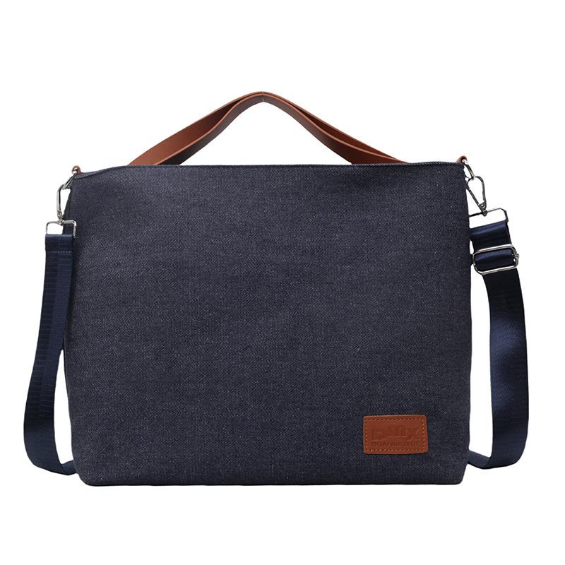 

Crossbody bag women s large capacity versatile fashion niche design casual student commuter tote bag shoulder canvas bag темно-синий