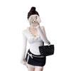 Korean Style Sweet V-Neck Lace Long-Sleeve Women's Top - Simple, Versatile, Solid Color for Autumn/Winter