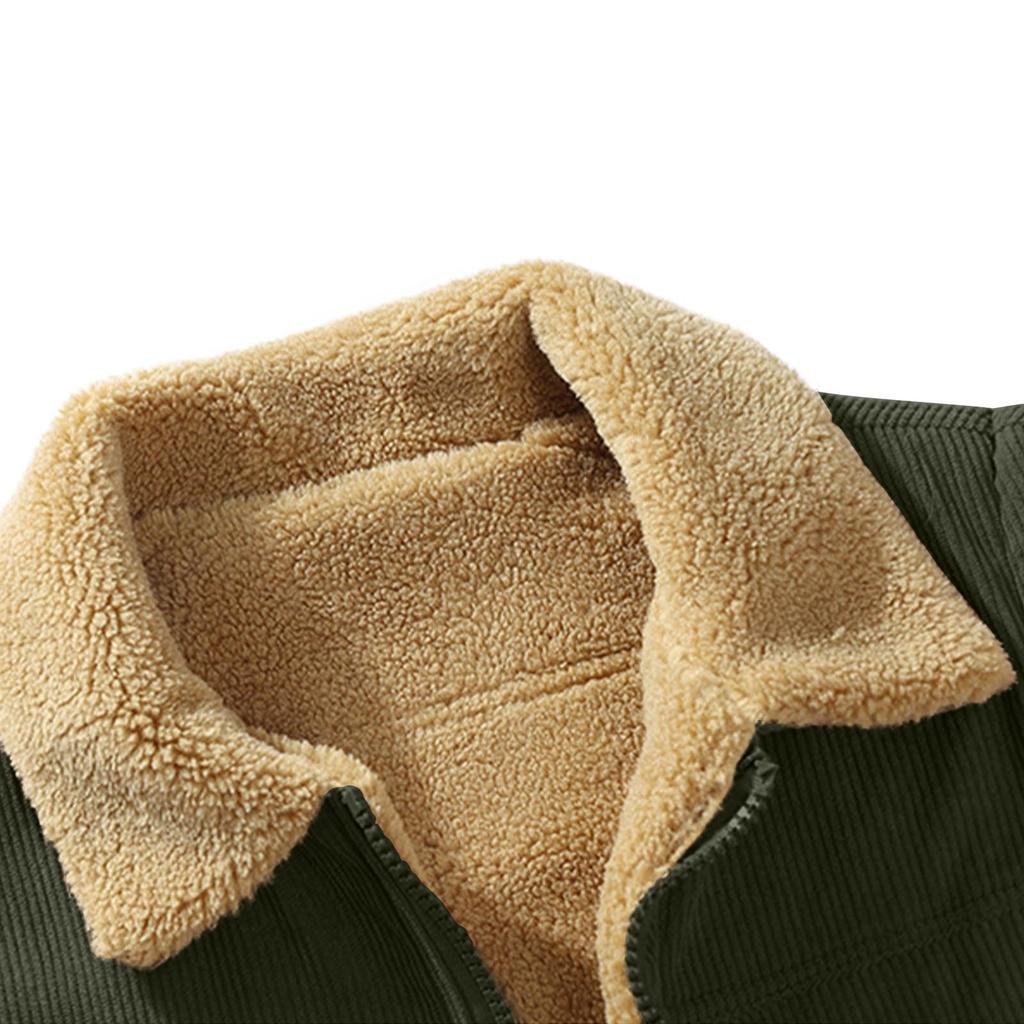 Men's Casual Inner And Outer Color-matched Zipper Vests, Men's Double-sided Fleece Warm Lambskin Lapel Vests