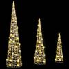 Christmas Tree with 90 LEDs 3 pcs Warm White 20 x 20 x 80 cm PET