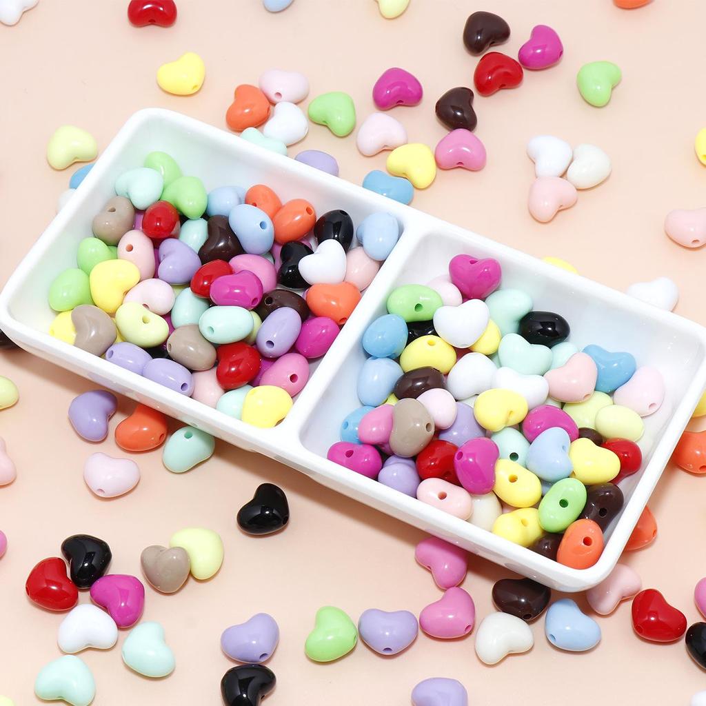 Colorful Acrylic Heart Beads for DIY Bracelets, Necklaces, and Phone Cases
