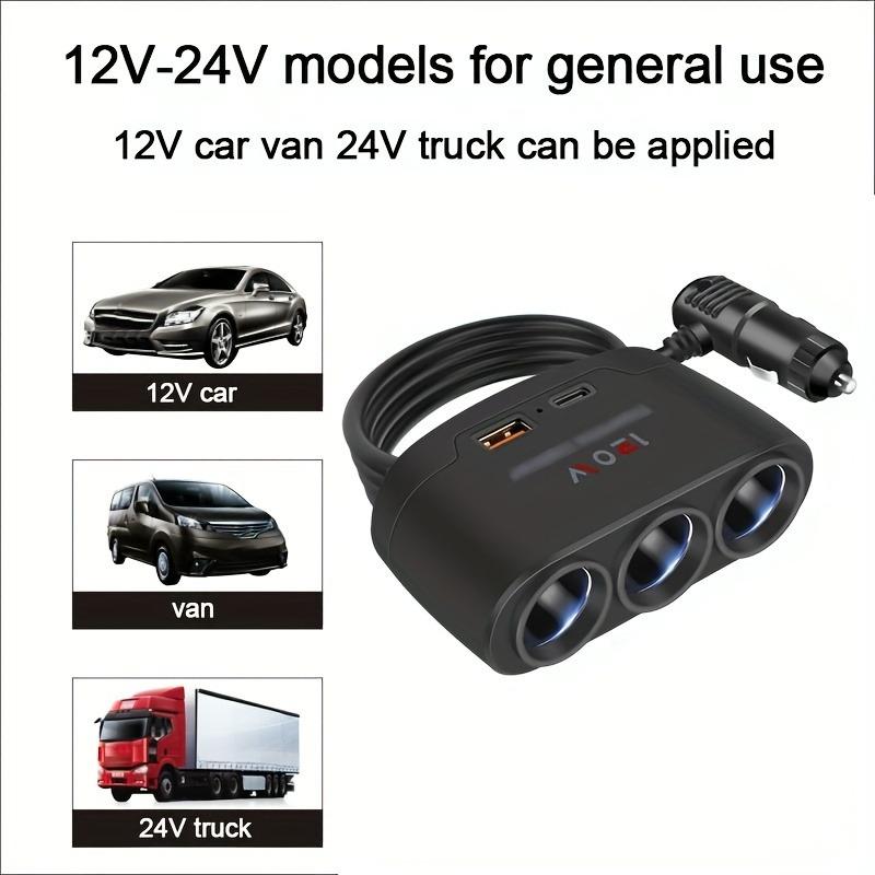 120W Multi‑Port Car Cigarette Lighter Adapter PD Quick Charge Car Power Outlet Fast Charging Socket for IPhone Xiaomi 17 Charger