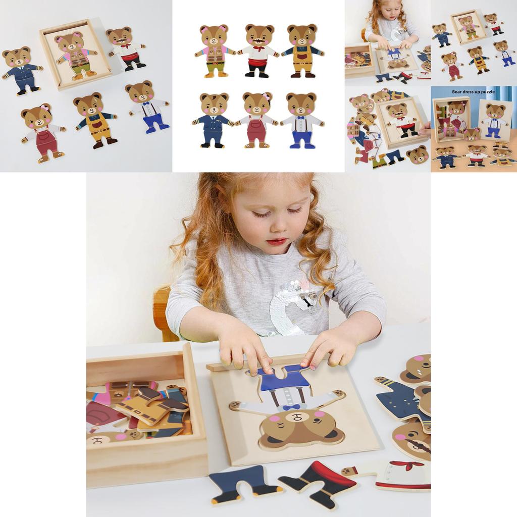 Wooden 3d Puzzle Toy For Kids With Fine Motor Skills Development And Matching Game