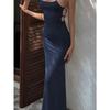 Women Y2k Sexy Lace Up Hollow Out Backless High Waist Slim Fit Bodycon Long Maxi Dress