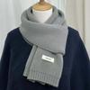 Cold-proof Knitting Wool Scarf Solid Color Winter Warmer Scarf Long Thickened Neckscarf  Winter