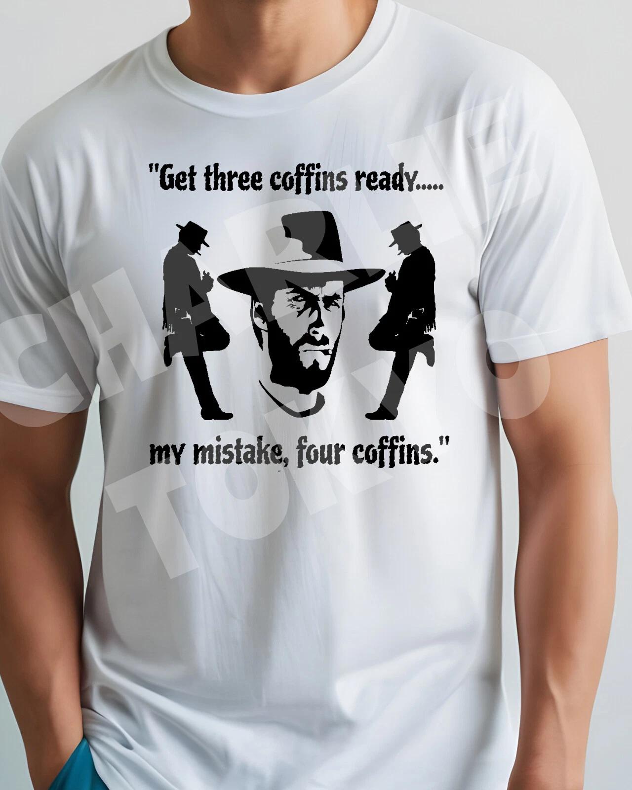 

Мужская футболка Clint Eastwood Homage A Fistful of Dollars Получи 3 гроба... Футболка 1960-х S
