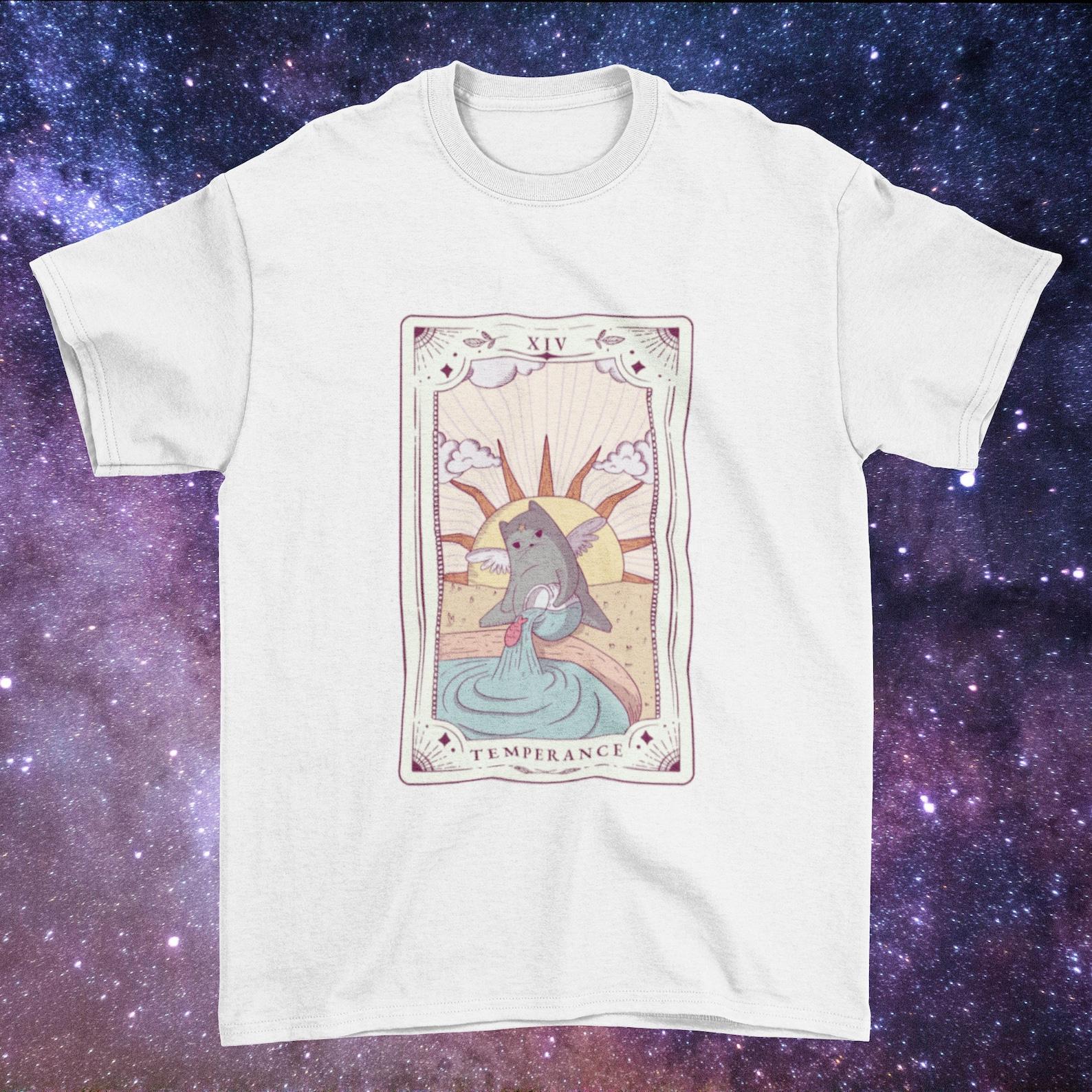 Temperance Tarot Cat T-shirt: Funny Esoteric Spiritual Design S