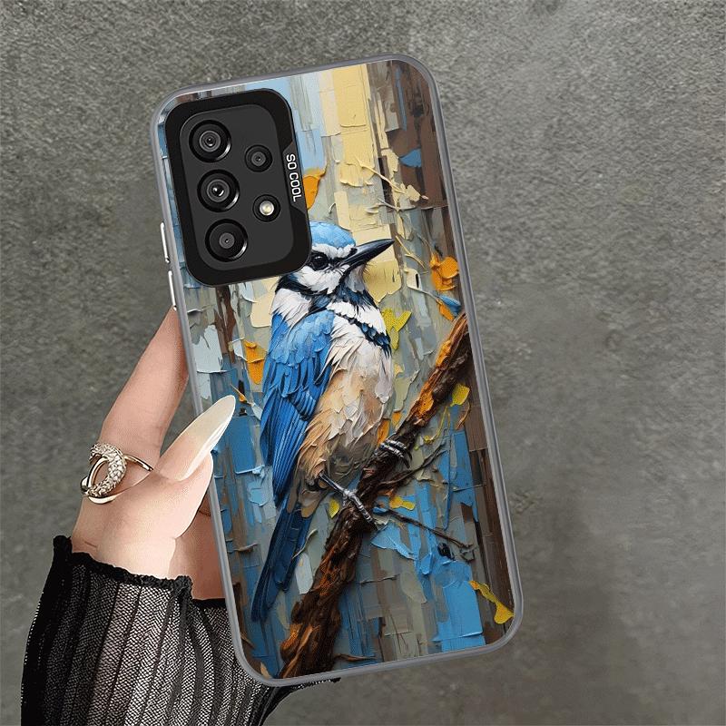Bird Oil Painting Style Soft Phone Case for Samsung A17 A16 A15 A14 A13 A57 A56 A55 A54 A53 A37 A36 A35 A34 A33 A26 A25 A24 A23