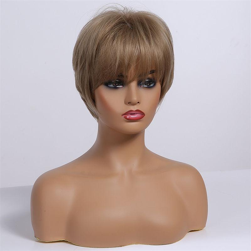 Wig Women's Short Hair Hair Natural Wig Wig Fashion Short Age-Reducing Full-Head