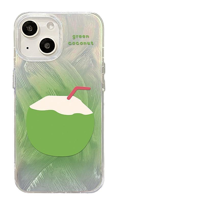 

Подходит для Apple 15 Перьевая пряжа Чехол для мобильного телефона Niche IPhone 14promax Smudge Coconut Pendant 13 Невидимый кронштейн iPhone SE (2nd Generation)