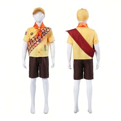 Maison volante Russell Costume de Cosplay Petit Explorateur Personnage de Film Russell Tenue de Cosplay