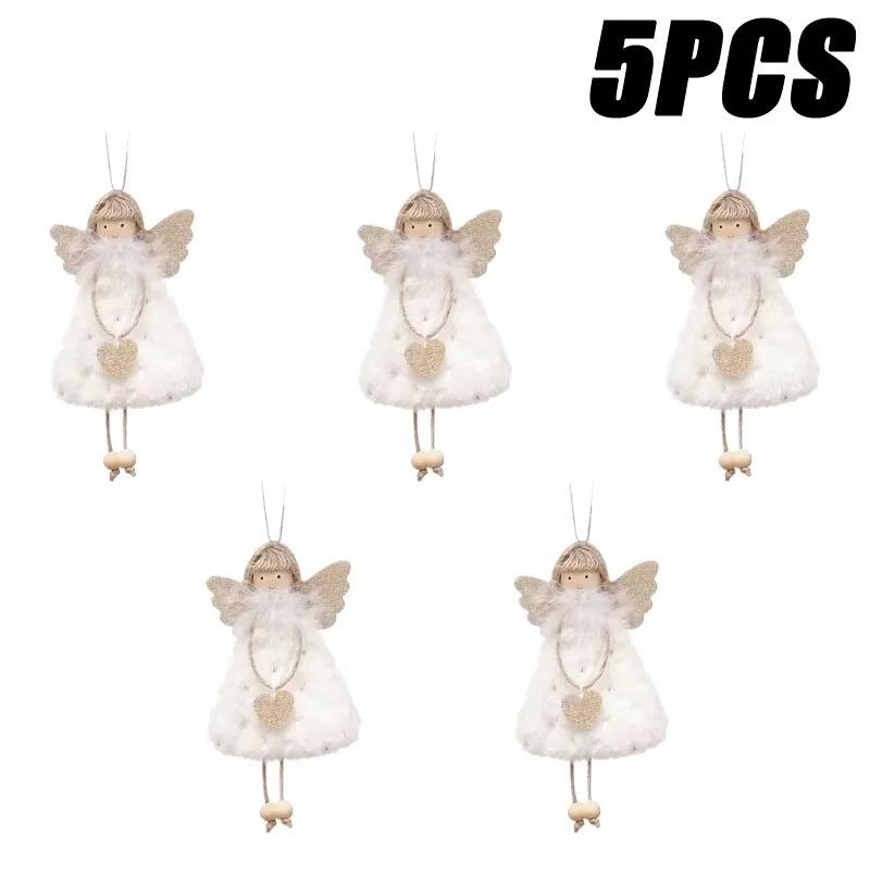 Christmas Decoration Angel Doll Pendant Plush Angel Pendant for Christmas Party New Year Birthday Party Wedding Decoration