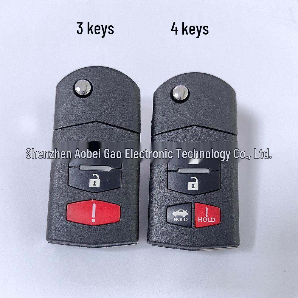 Mazda 3/4-Button Folding Car Key Remote Control BGBX1T478SKE125-01