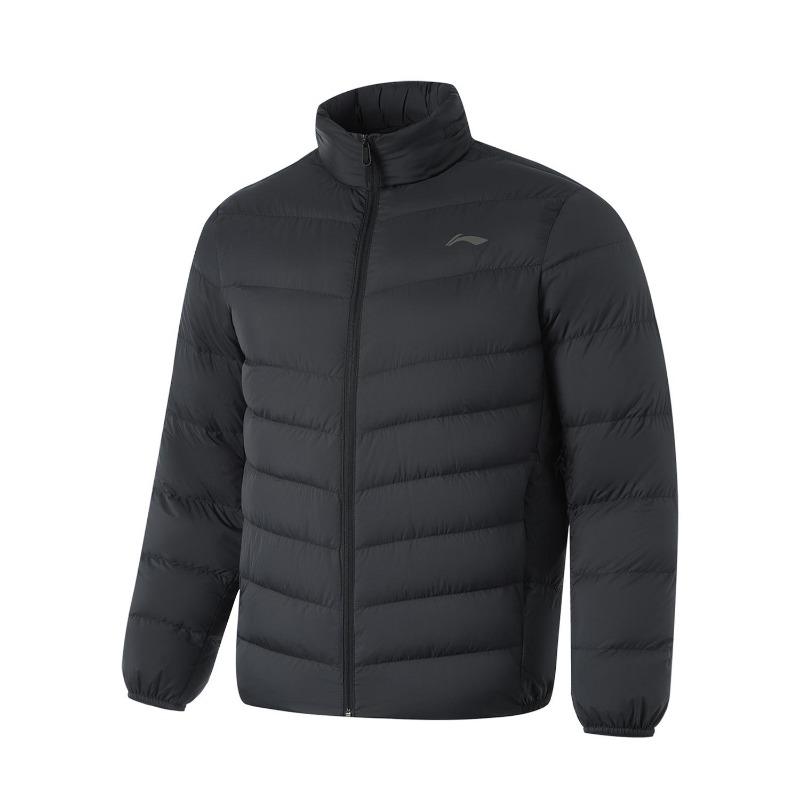 Li Ning Fitness Series Cold Resistant Outdoor Solid Color Lightweight Casual Versatile Logo Stand Collar Short Winter Down Jacket AYMU091-1