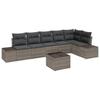 7 Piece Grey Garden Sofa Set with Cushions