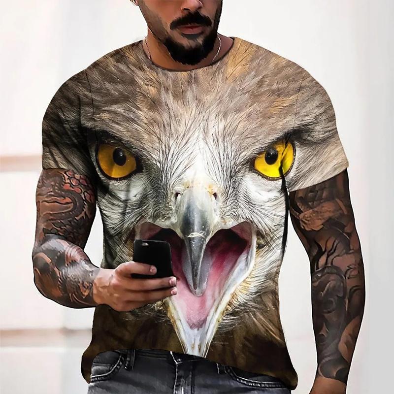 Men's Eagle 3D Digital Printed Loose Casual T-shirt