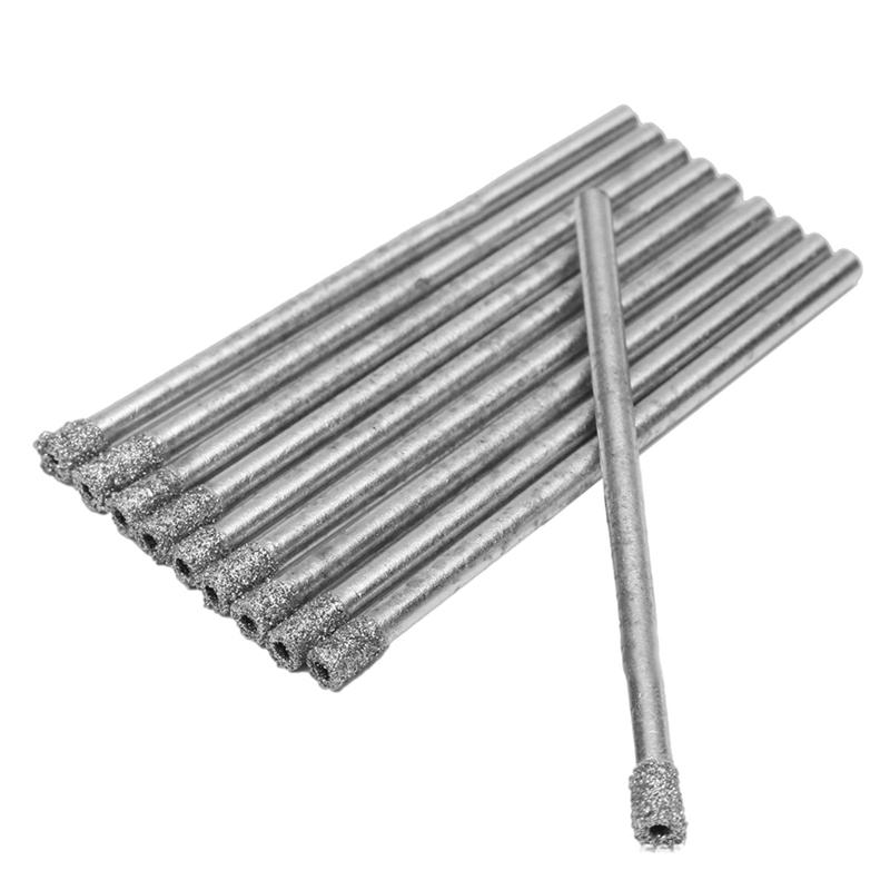 A27F-Professional 10Pcs Diamond Drill Bit Set 3Mm 1/8 Inch For Drilling Glass, Tile, And Marble Surfaces