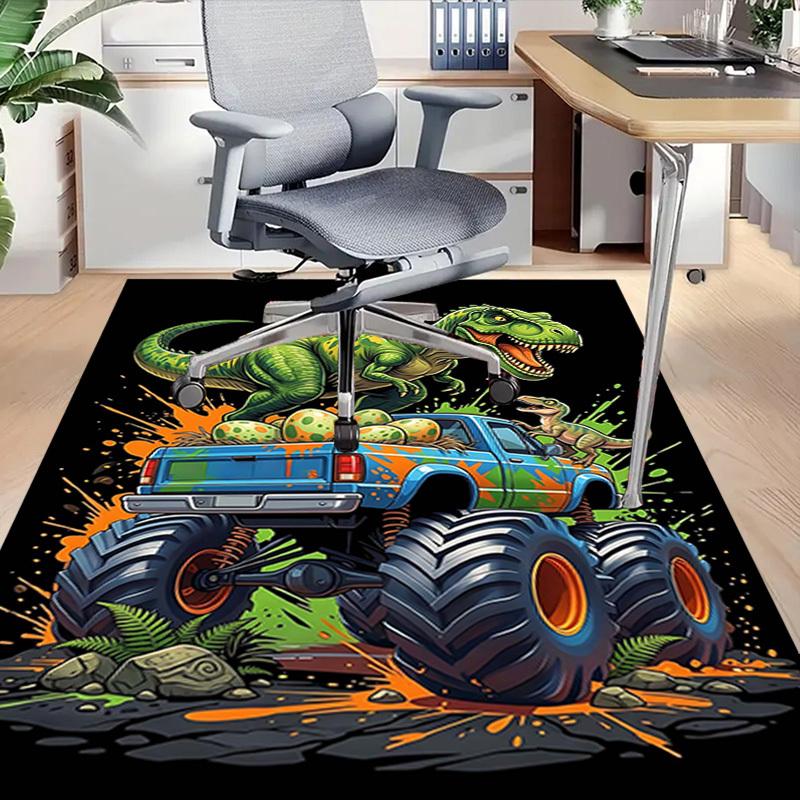 1PC Dinosaur Truck Extra Large Non-Slip Floor carpet, Office, family, bedroom, Studio Large Area Rug,Longlasting Material-J0378