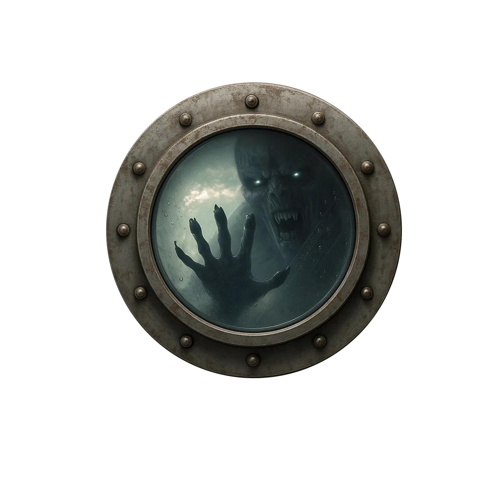 

Декор стены с привидениями в виде иллюминатора, забавный декор стены дома, декор дома в стиле ужасов One Size