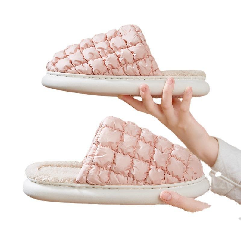 New autumn and winter cotton slippers warm women's waterproof couple indoor velvet slippers home