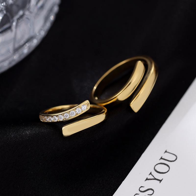 Banyan Tree S925 Silver Mobius Couple Rings - Korean Geometric Design