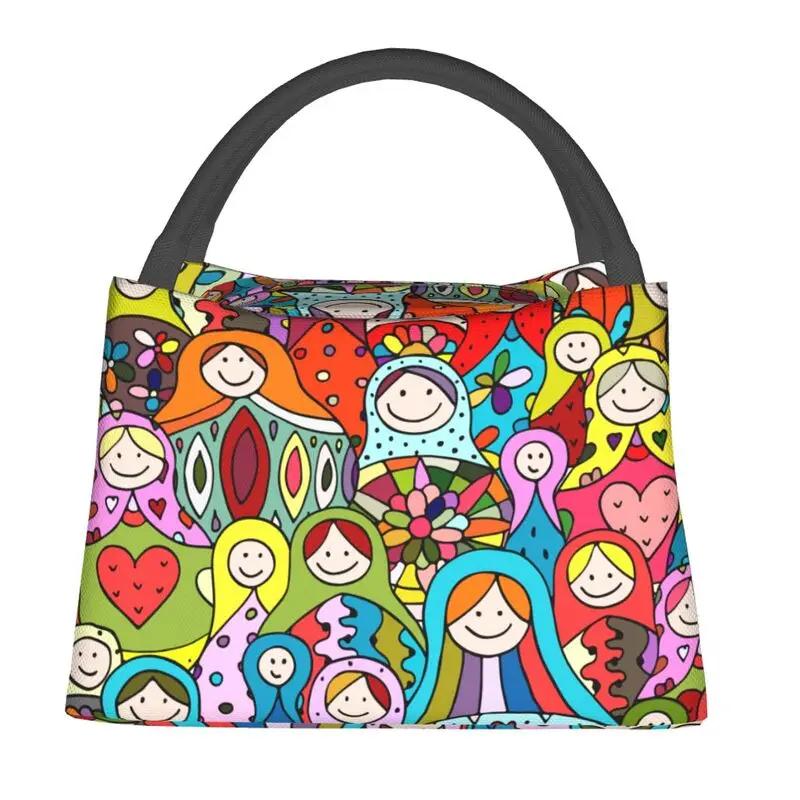 

Индивидуальные русские куклы Матрешка сумки для обеда женские охладители теплые изолированные ланч-боксы для работы пикника или путешествий 28x17x16CM