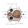 Large Dial Dual Time Zone Watch PU Leather Strap Men's Watch Top Brand Sport Wristwatch  Men